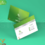Business card psd with modern design and green theme