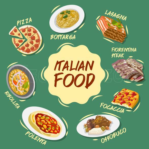 وکتور غذای ایتالیایی