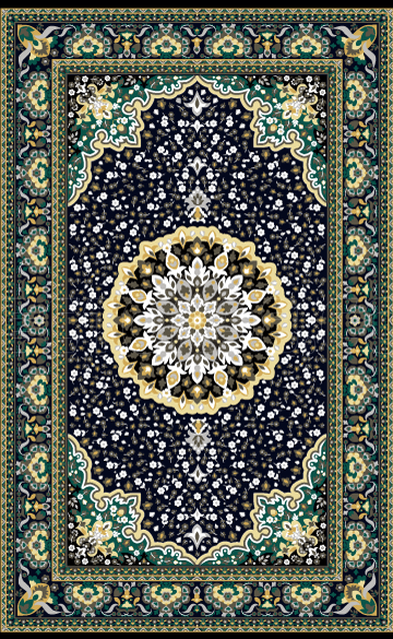 وکتور فرش سبز ایرانی